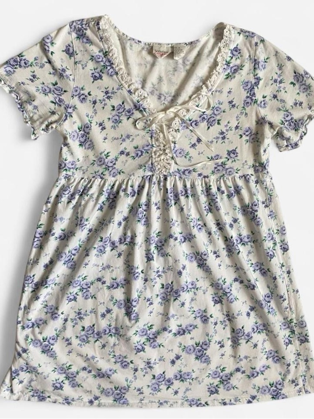 Vintage white floral mini sleep dress